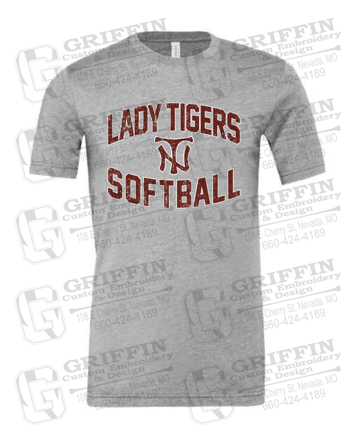 Cotton Short Sleeve T-Shirt - Softball - Nevada Tigers 27-A