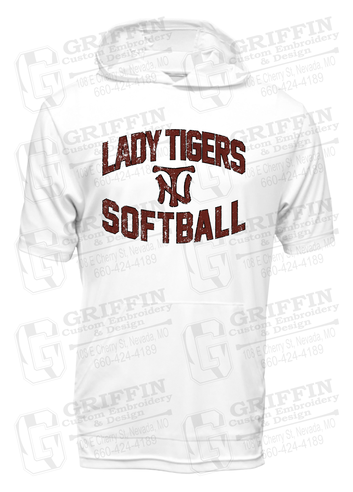 Dry-Fit Short Sleeve T-Shirt Hoodie - Softball - Nevada Tigers 27-A