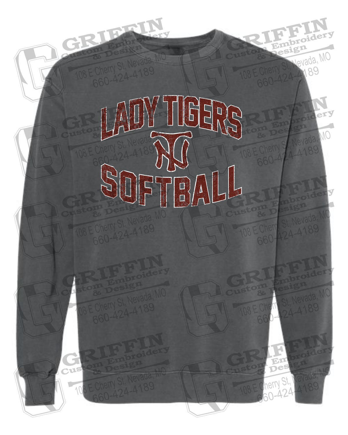 Comfort Colors Crewneck Sweatshirt - Softball - Nevada Tigers 27-A