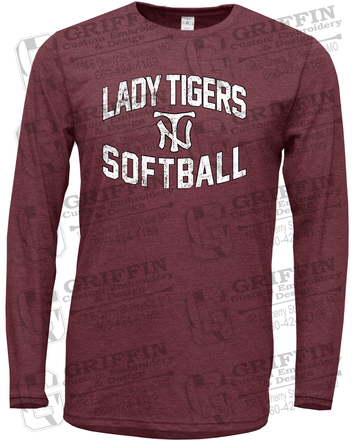 Soft-Tek Long Sleeve T-Shirt - Softball - Nevada Tigers 27-A