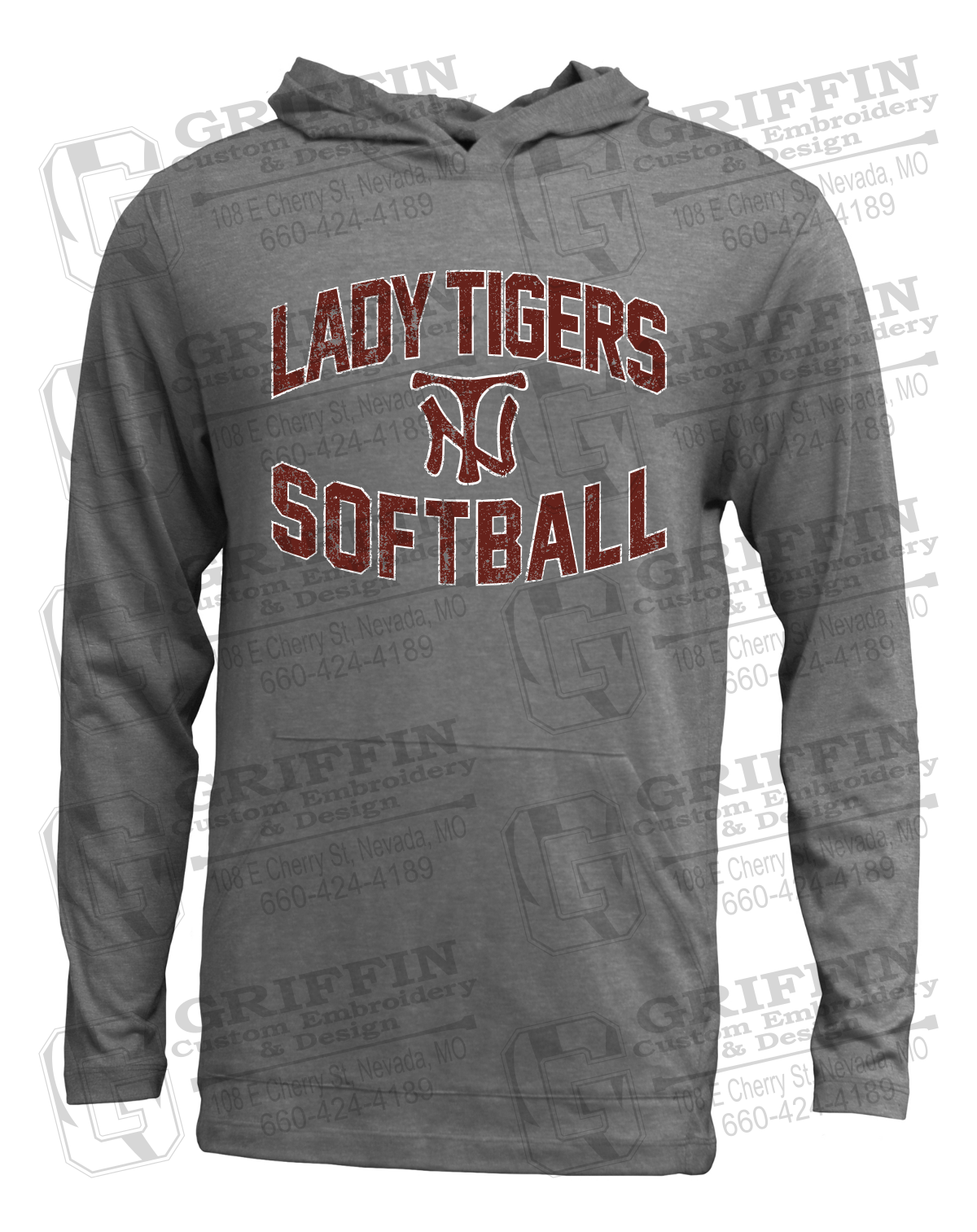 Soft-Tek T-Shirt Hoodie - Softball - Nevada Tigers 27-A