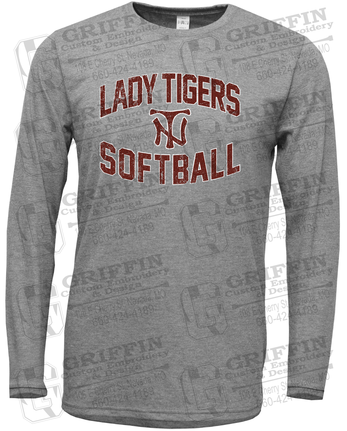 Soft-Tek Long Sleeve T-Shirt - Softball - Nevada Tigers 27-A