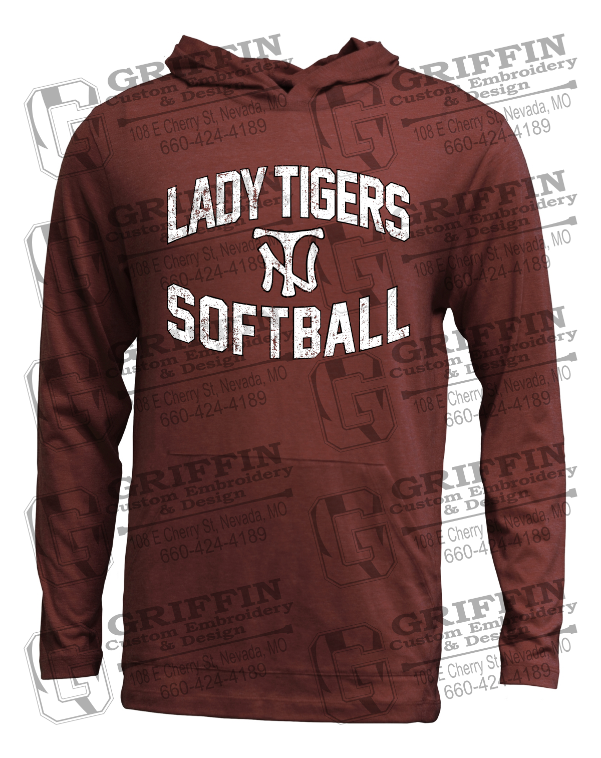 Soft-Tek T-Shirt Hoodie - Softball - Nevada Tigers 27-A