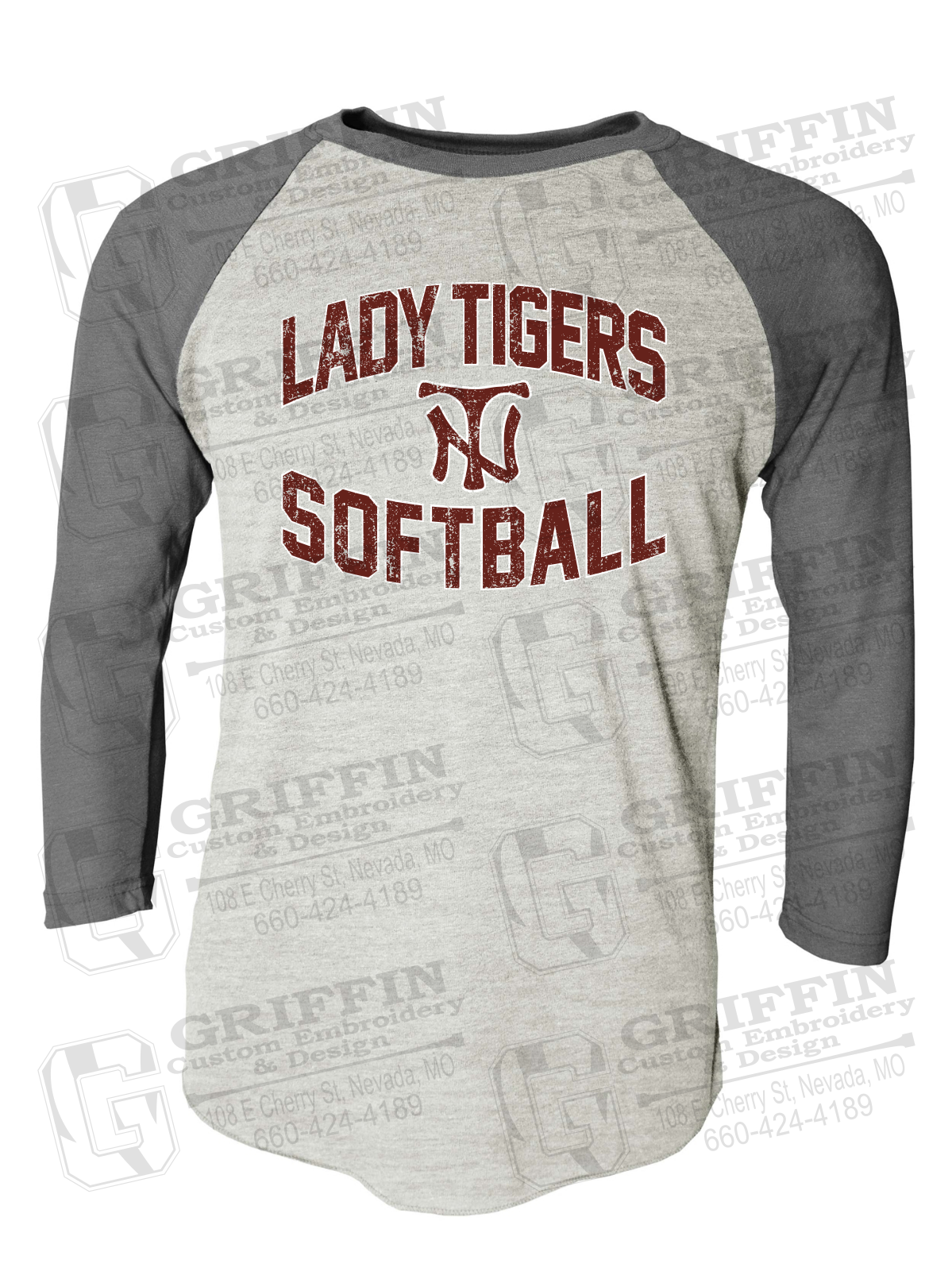 Tri-Blend Raglan Sleeve T-Shirt - Softball - Nevada Tigers 27-A