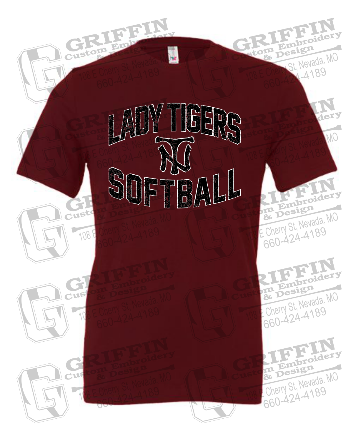 Cotton Short Sleeve T-Shirt - Softball - Nevada Tigers 27-A
