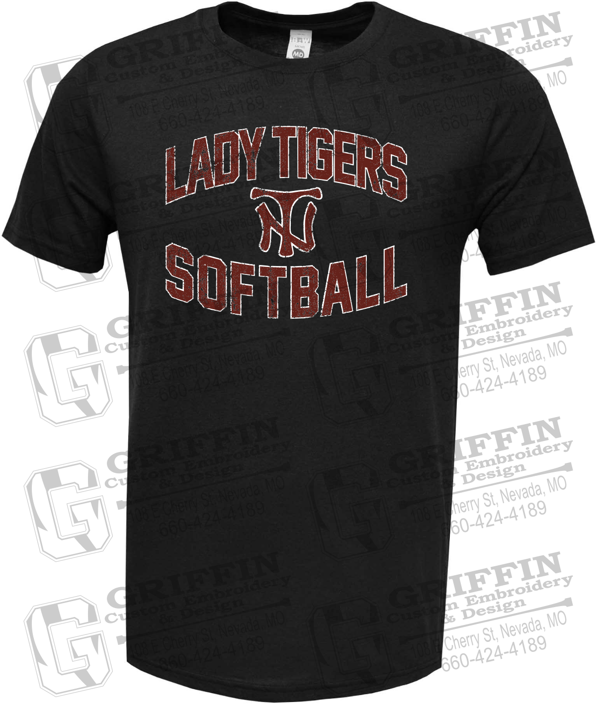 Soft-Tek Short Sleeve T-Shirt - Softball - Nevada Tigers 27-A