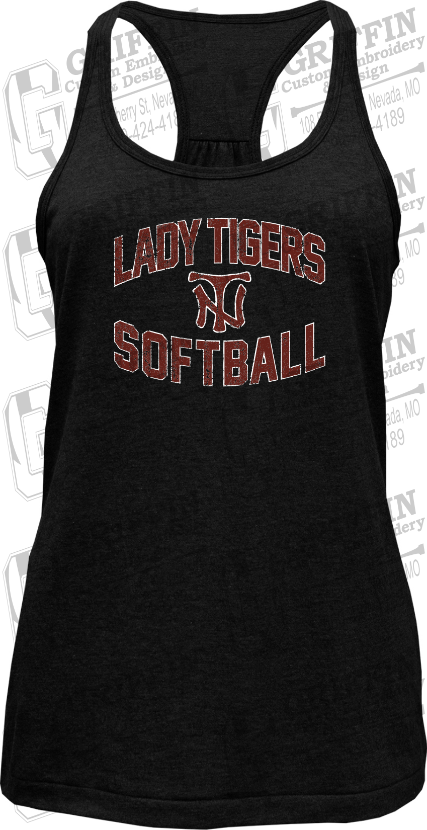 Womens Tri-Blend Tank Top - Softball - Nevada Tigers 27-A