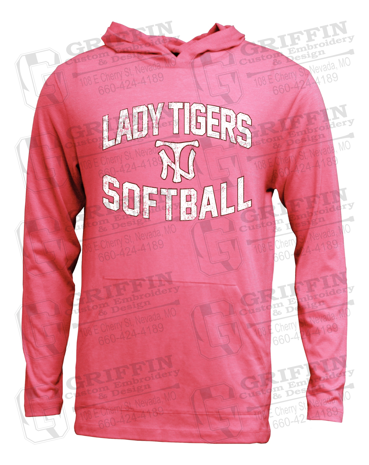 Soft-Tek T-Shirt Hoodie - Softball - Nevada Tigers 27-A