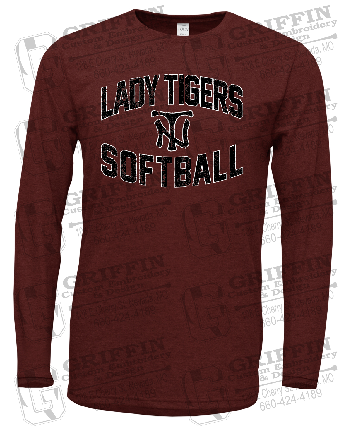 Soft-Tek Long Sleeve T-Shirt - Softball - Nevada Tigers 27-A