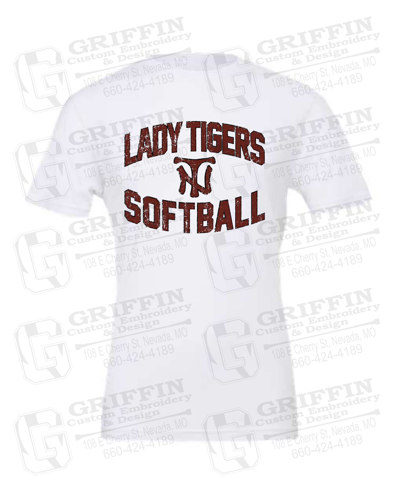Cotton Short Sleeve T-Shirt - Softball - Nevada Tigers 27-A