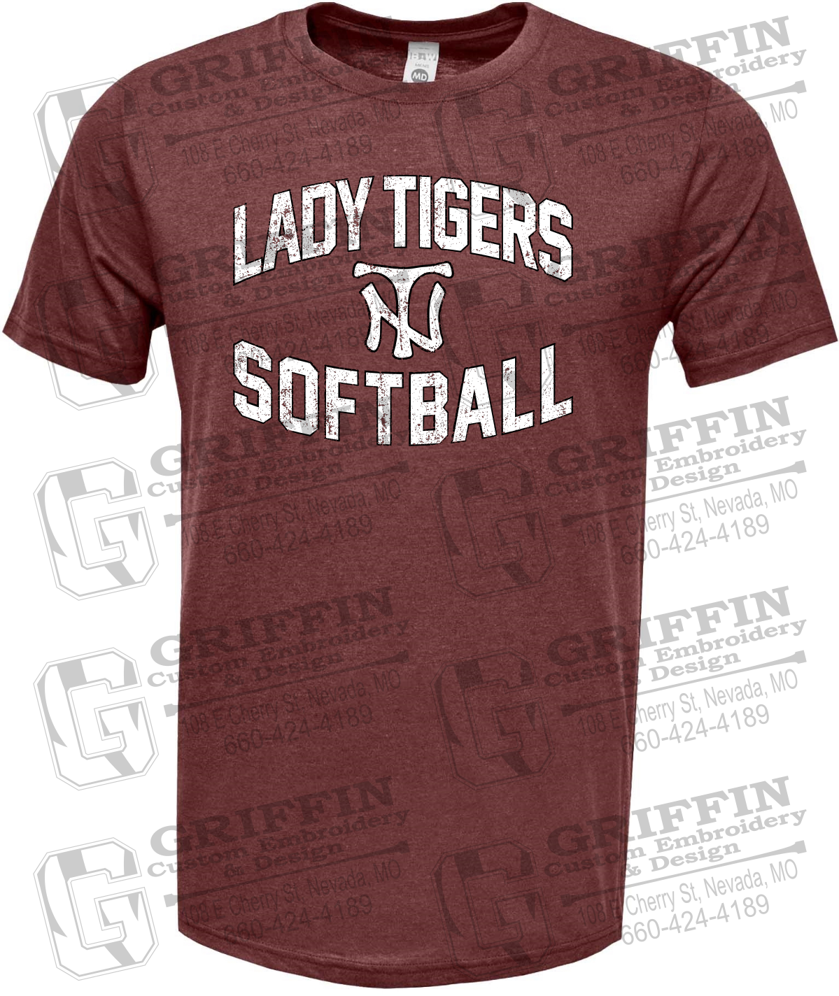 Soft-Tek Short Sleeve T-Shirt - Softball - Nevada Tigers 27-A