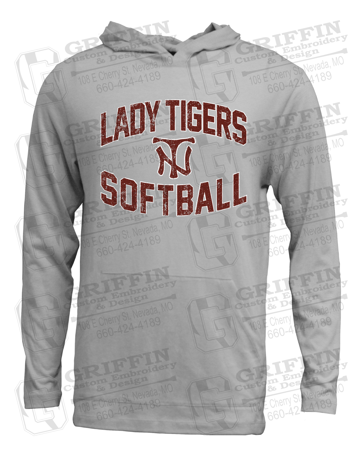Soft-Tek T-Shirt Hoodie - Softball - Nevada Tigers 27-A