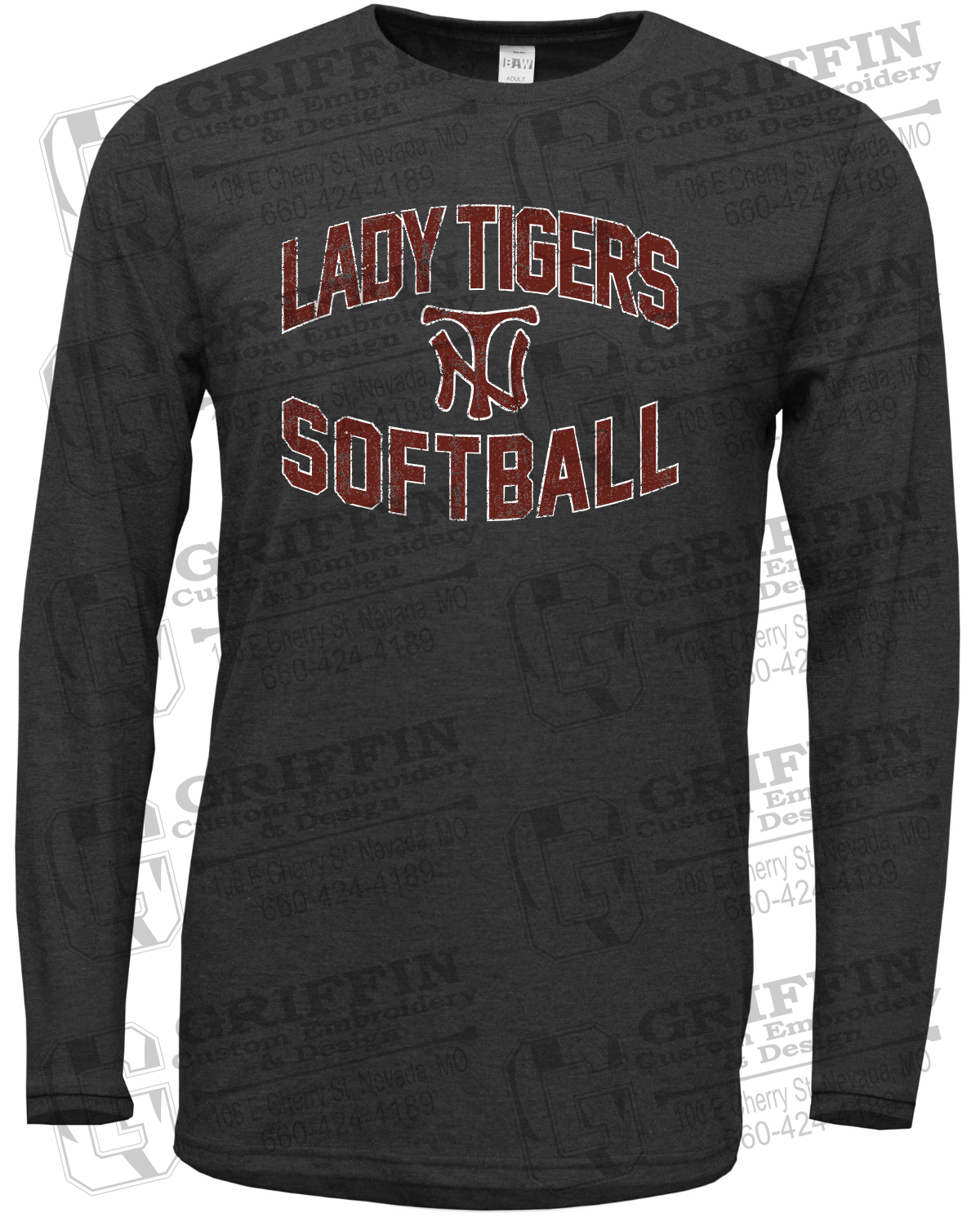 Soft-Tek Long Sleeve T-Shirt - Softball - Nevada Tigers 27-A