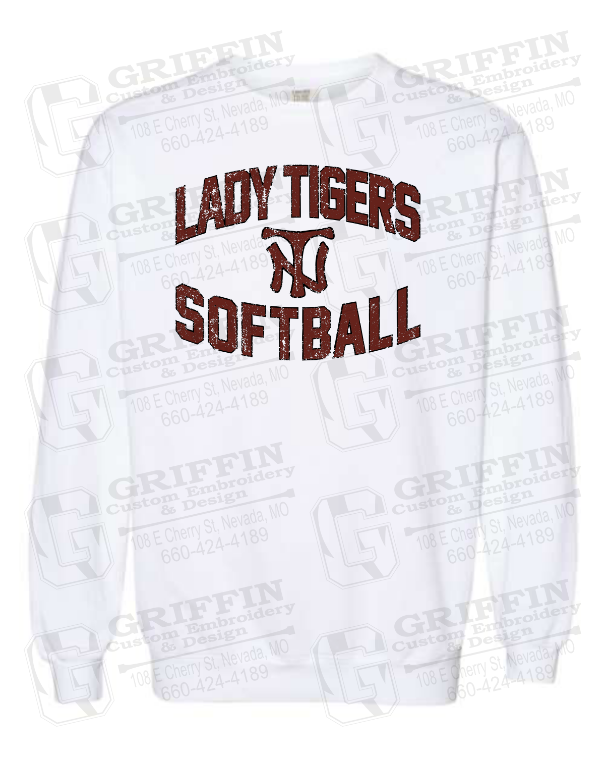 Comfort Colors Crewneck Sweatshirt - Softball - Nevada Tigers 27-A