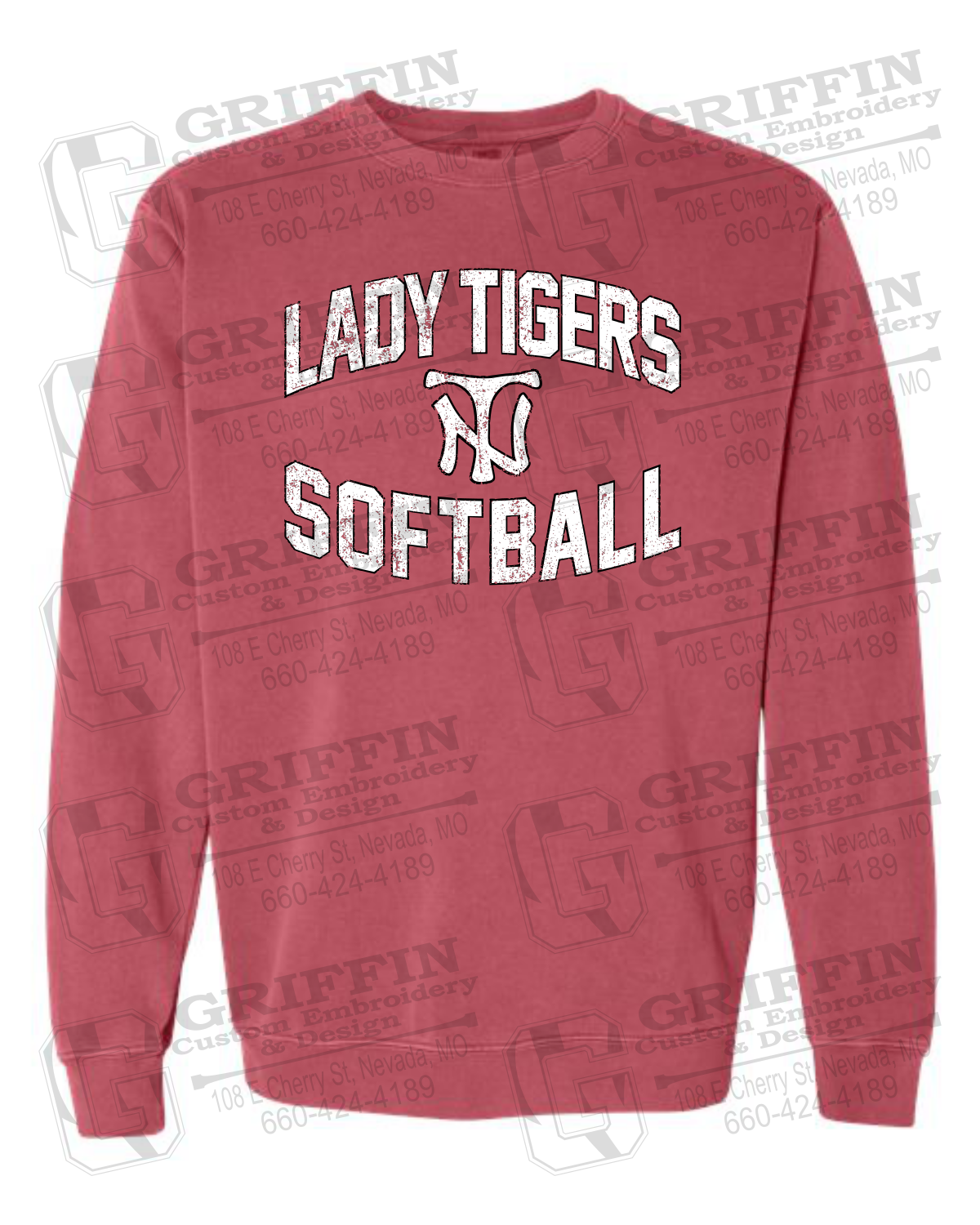 Comfort Colors Crewneck Sweatshirt - Softball - Nevada Tigers 27-A