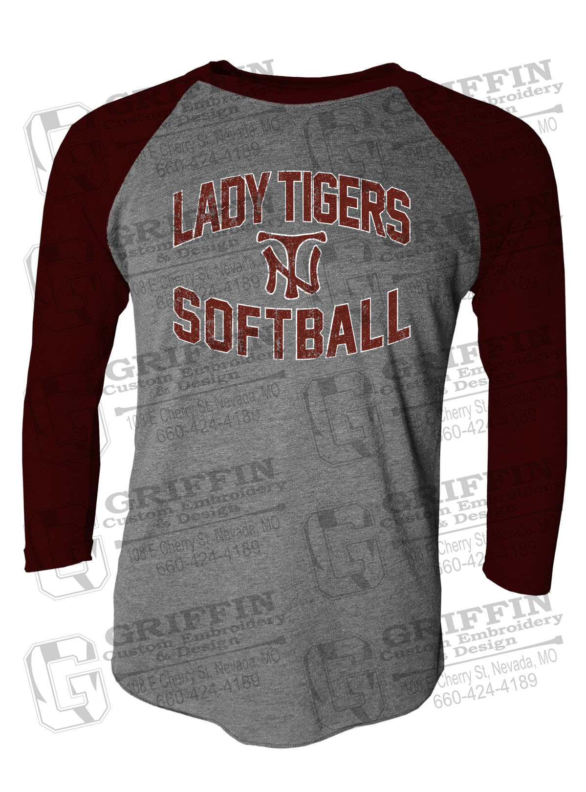 Tri-Blend Raglan Sleeve T-Shirt - Softball - Nevada Tigers 27-A