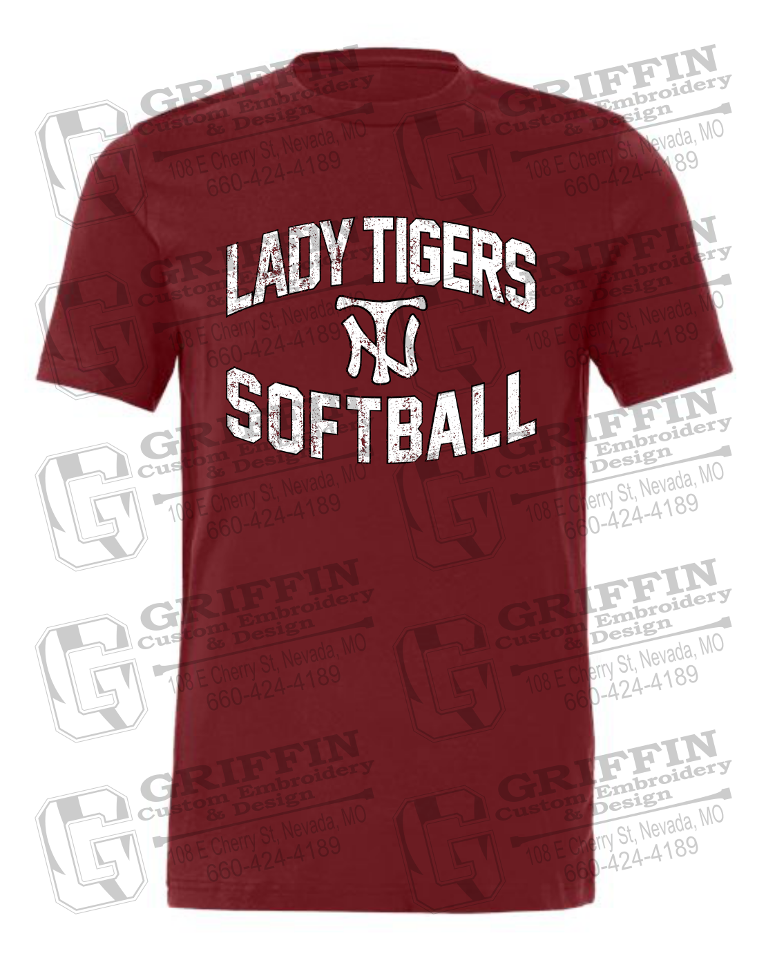 Cotton Short Sleeve T-Shirt - Softball - Nevada Tigers 27-A