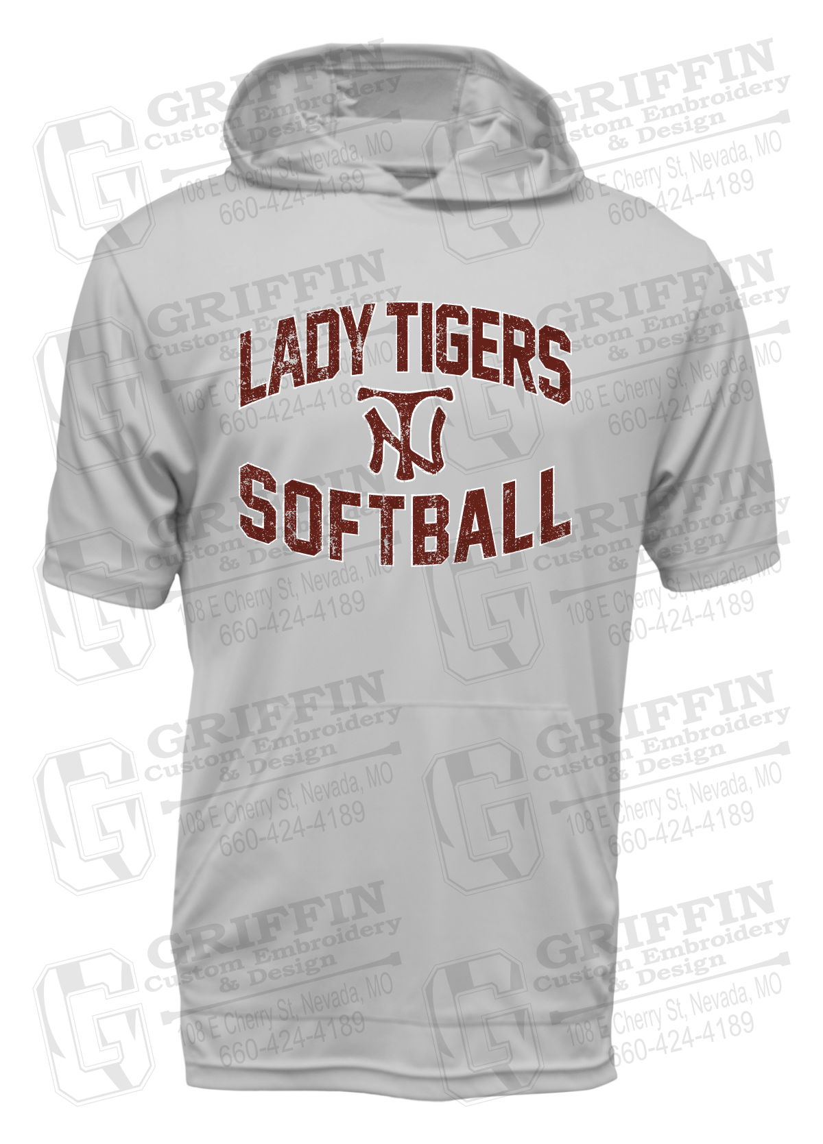Dry-Fit Short Sleeve T-Shirt Hoodie - Softball - Nevada Tigers 27-A