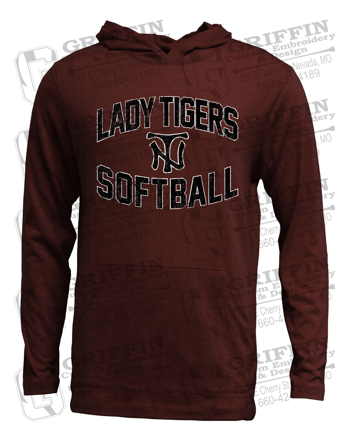 Soft-Tek T-Shirt Hoodie - Softball - Nevada Tigers 27-A