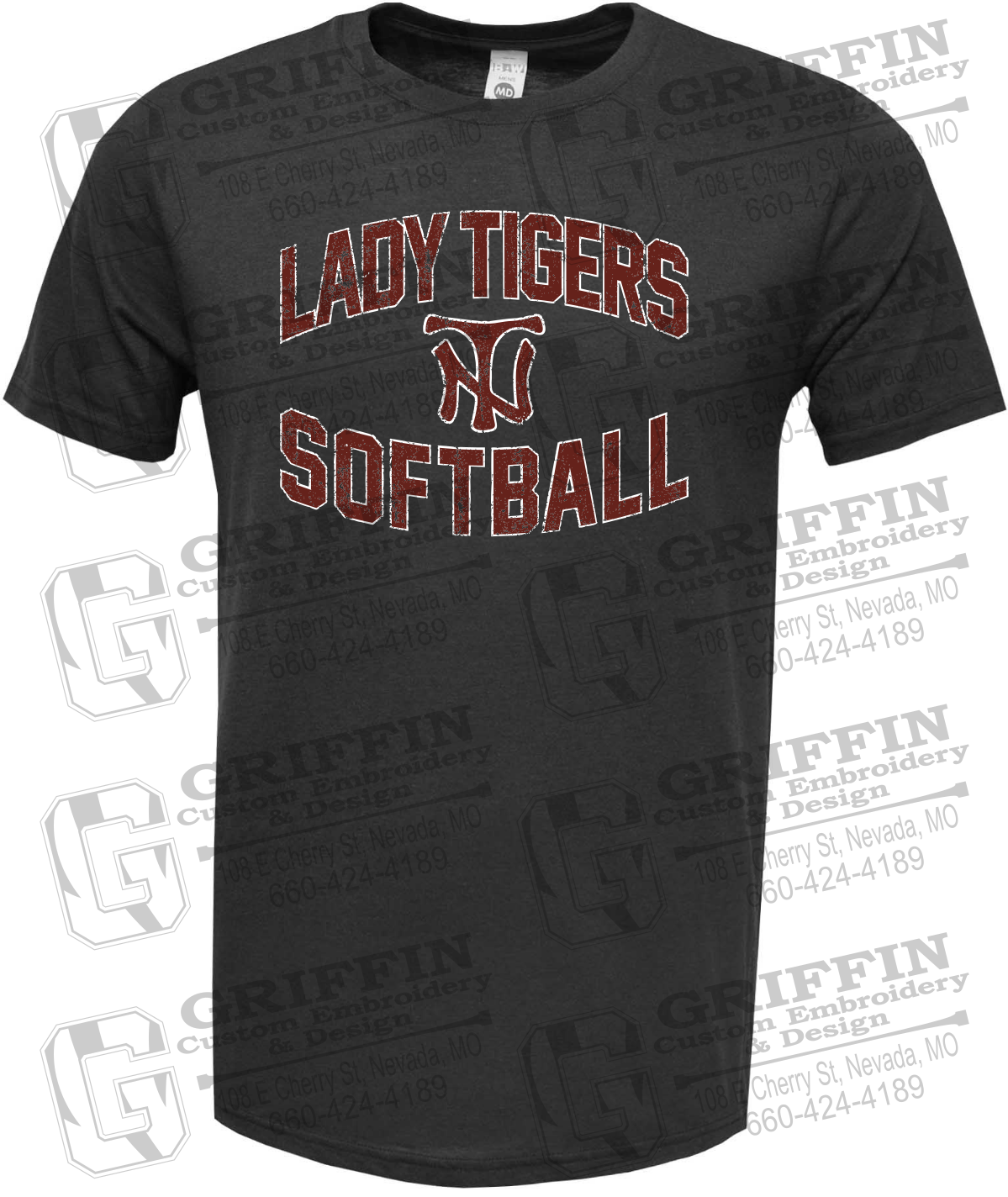 Soft-Tek Short Sleeve T-Shirt - Softball - Nevada Tigers 27-A