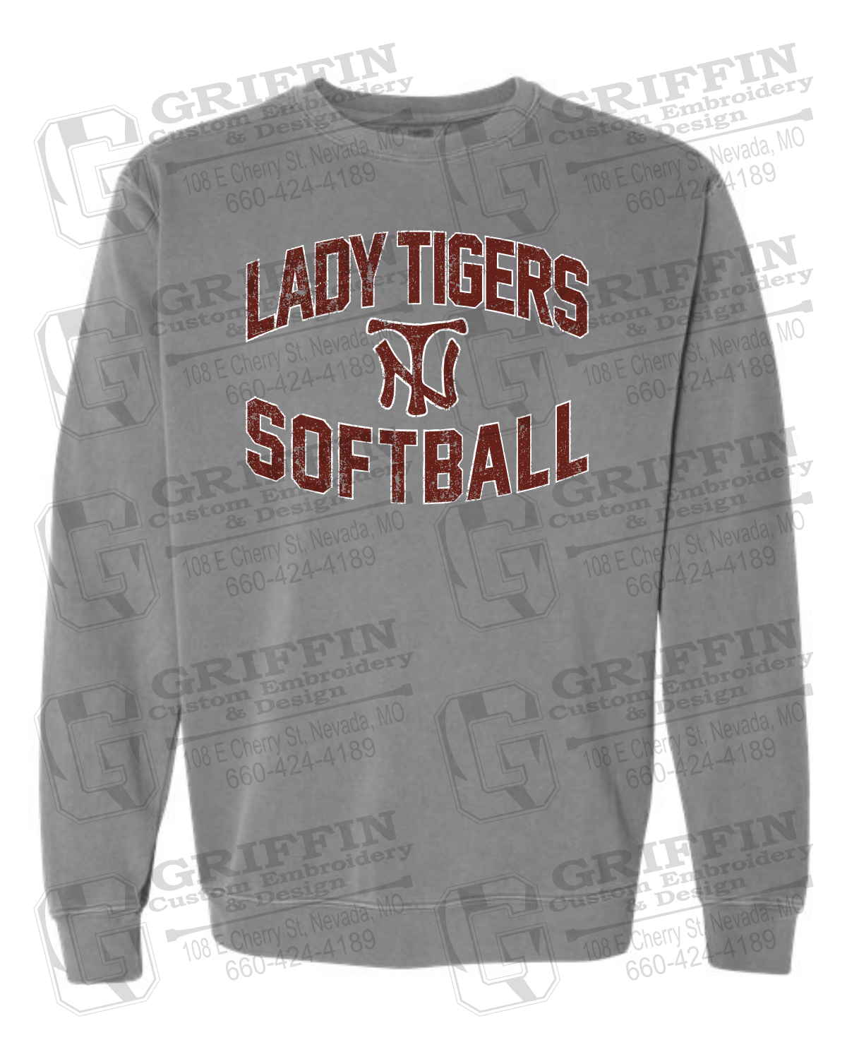 Comfort Colors Crewneck Sweatshirt - Softball - Nevada Tigers 27-A