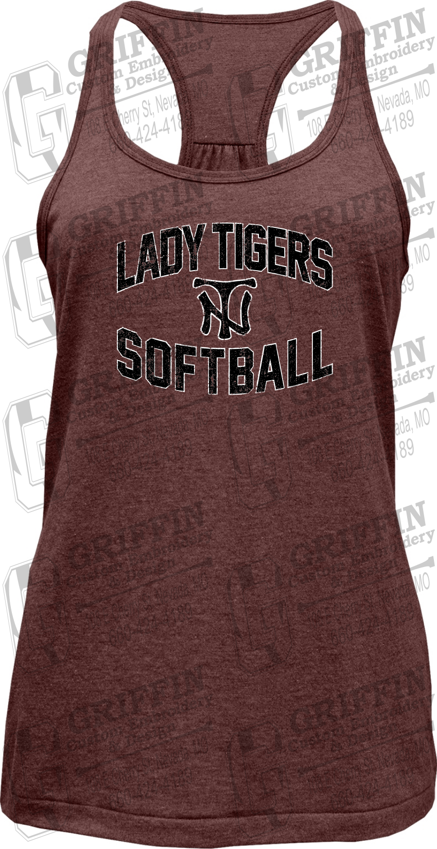 Womens Tri-Blend Tank Top - Softball - Nevada Tigers 27-A