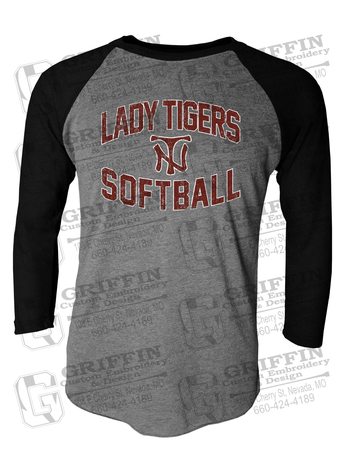 Tri-Blend Raglan Sleeve T-Shirt - Softball - Nevada Tigers 27-A
