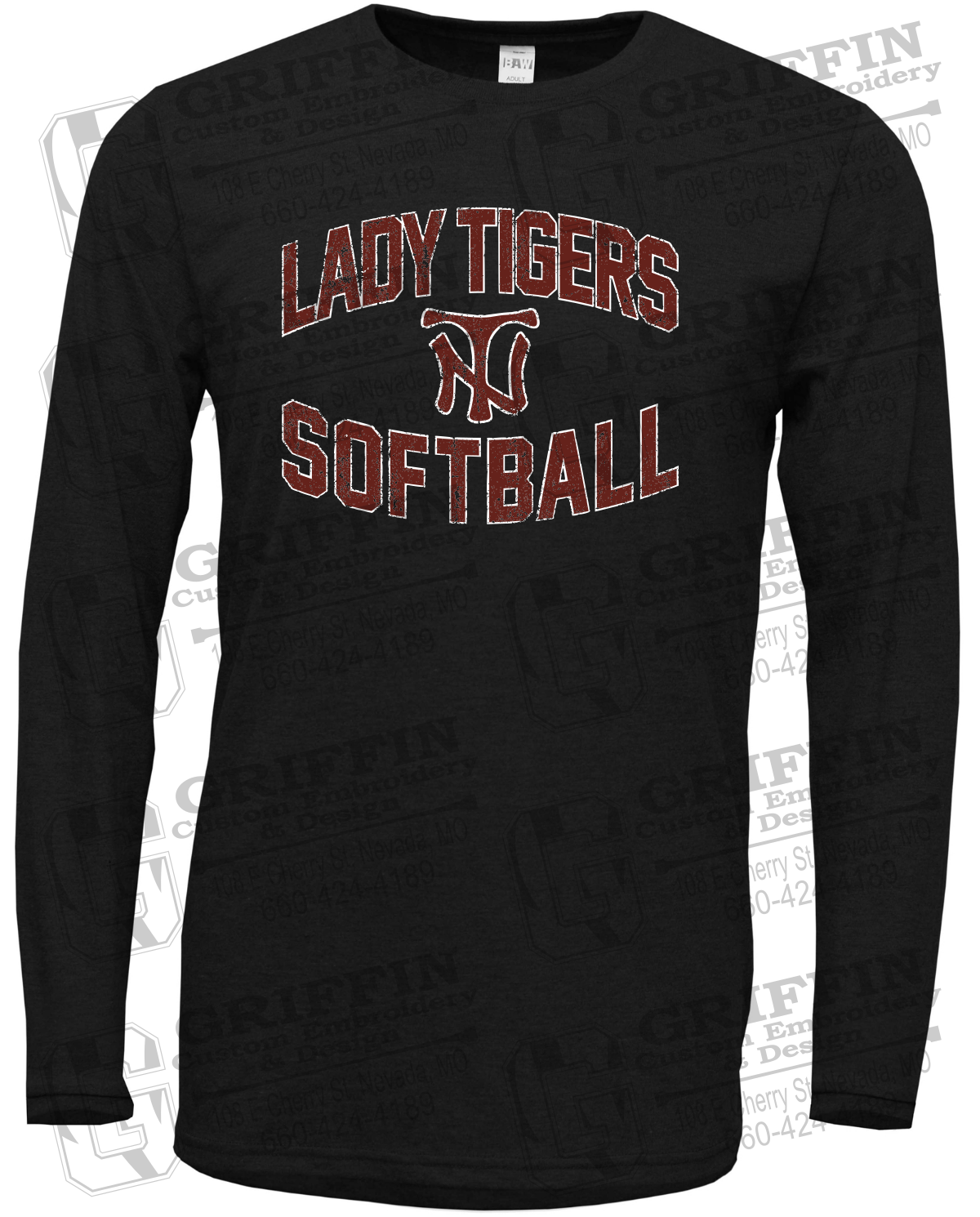 Soft-Tek Long Sleeve T-Shirt - Softball - Nevada Tigers 27-A