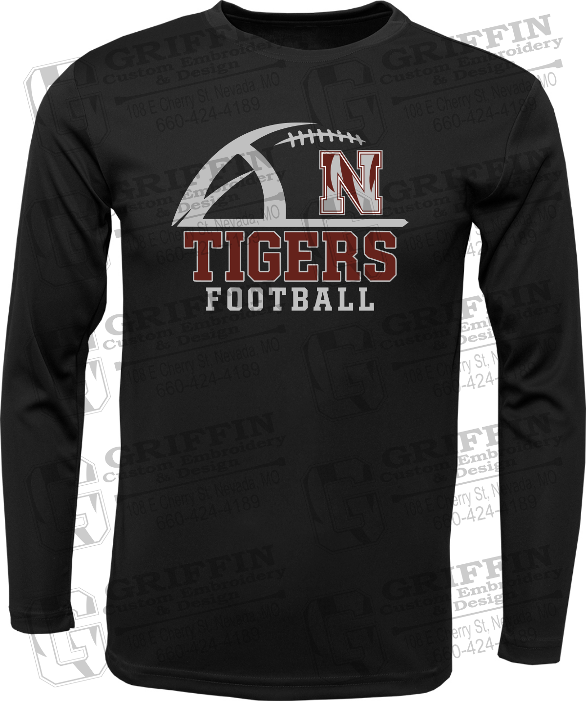 Toddler Dry-Fit Long Sleeve T-Shirt - Football - Nevada Tigers 27-B