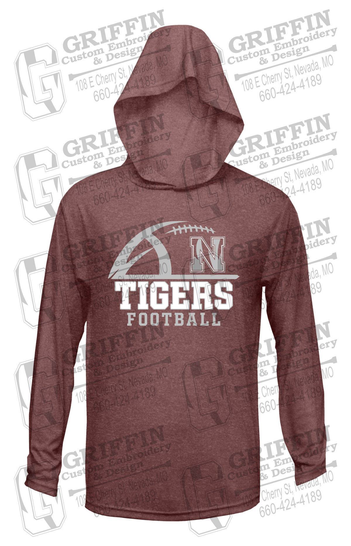 Dry-Fit T-Shirt Hoodie - Football - Nevada Tigers 27-B