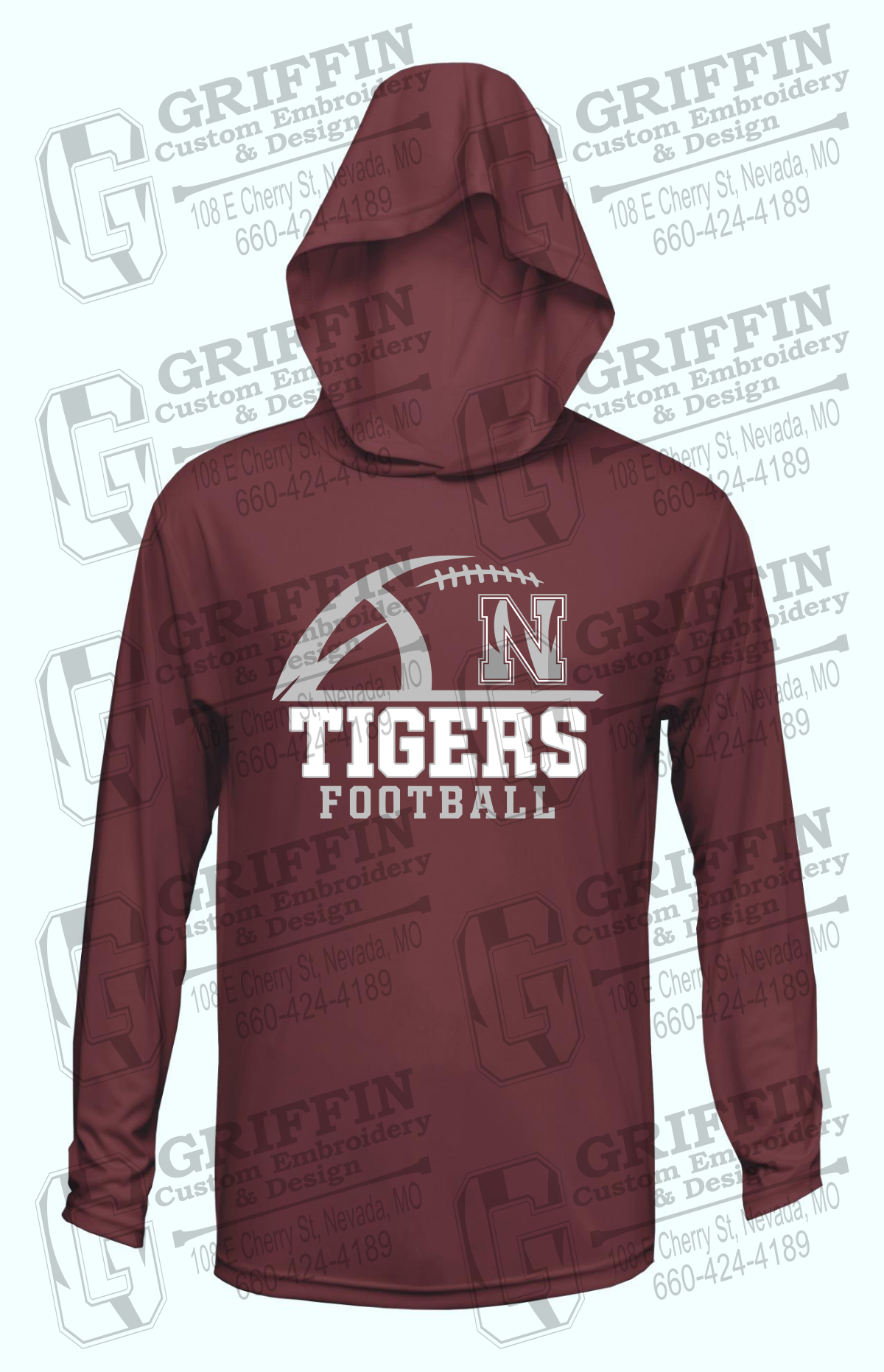 Dry-Fit T-Shirt Hoodie - Football - Nevada Tigers 27-B