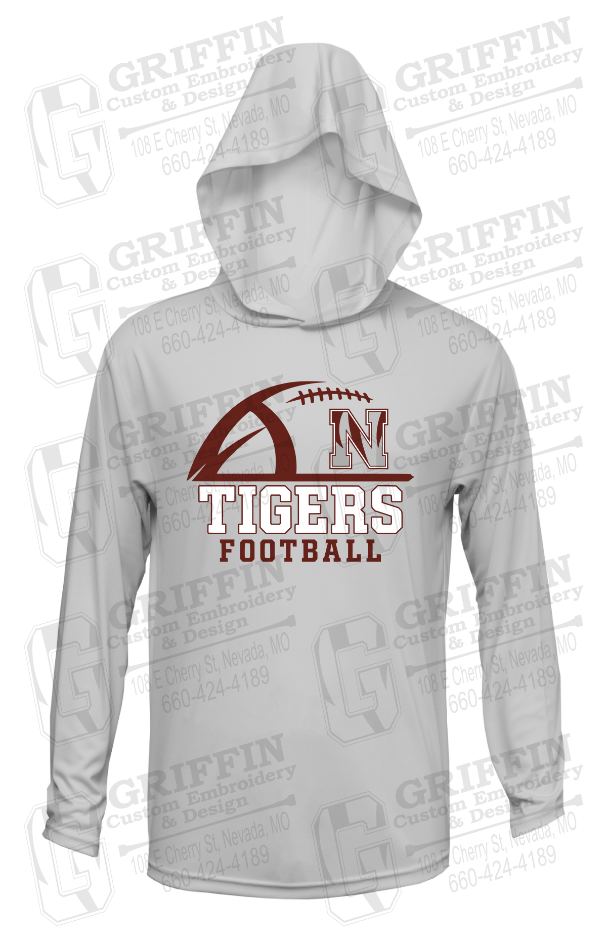 Dry-Fit T-Shirt Hoodie - Football - Nevada Tigers 27-B