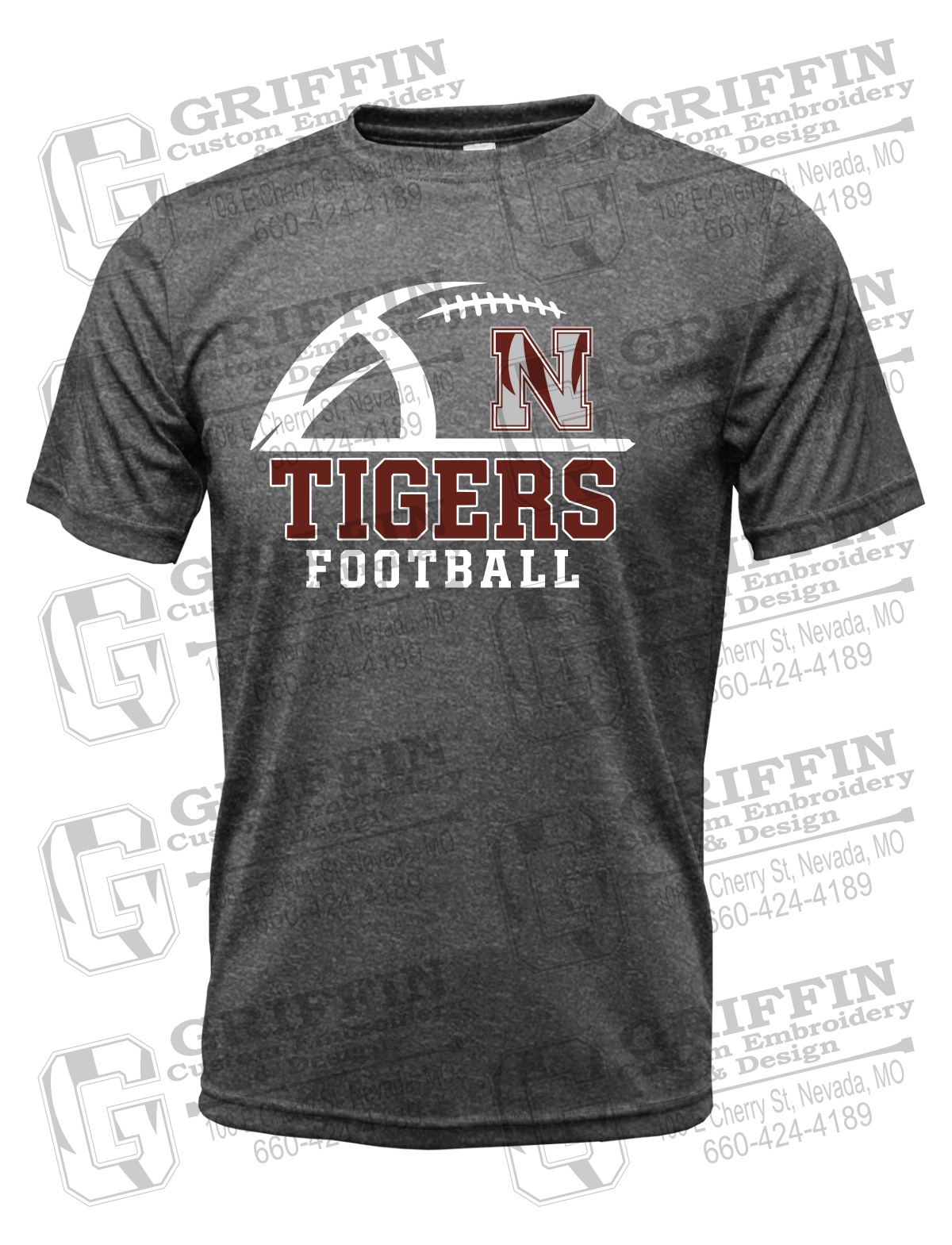 Dry-Fit Short Sleeve T-Shirt - Football - Nevada Tigers 27-B