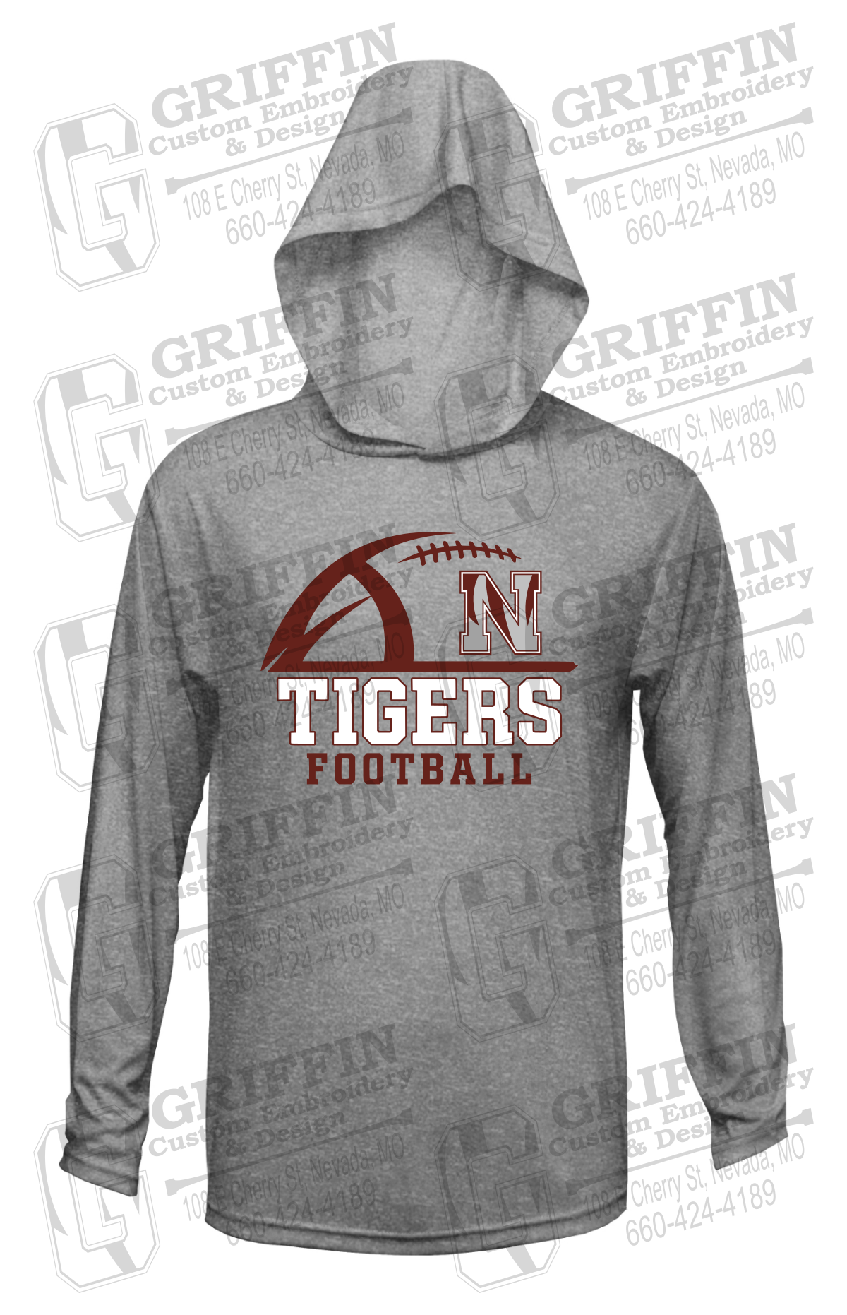 Dry-Fit T-Shirt Hoodie - Football - Nevada Tigers 27-B