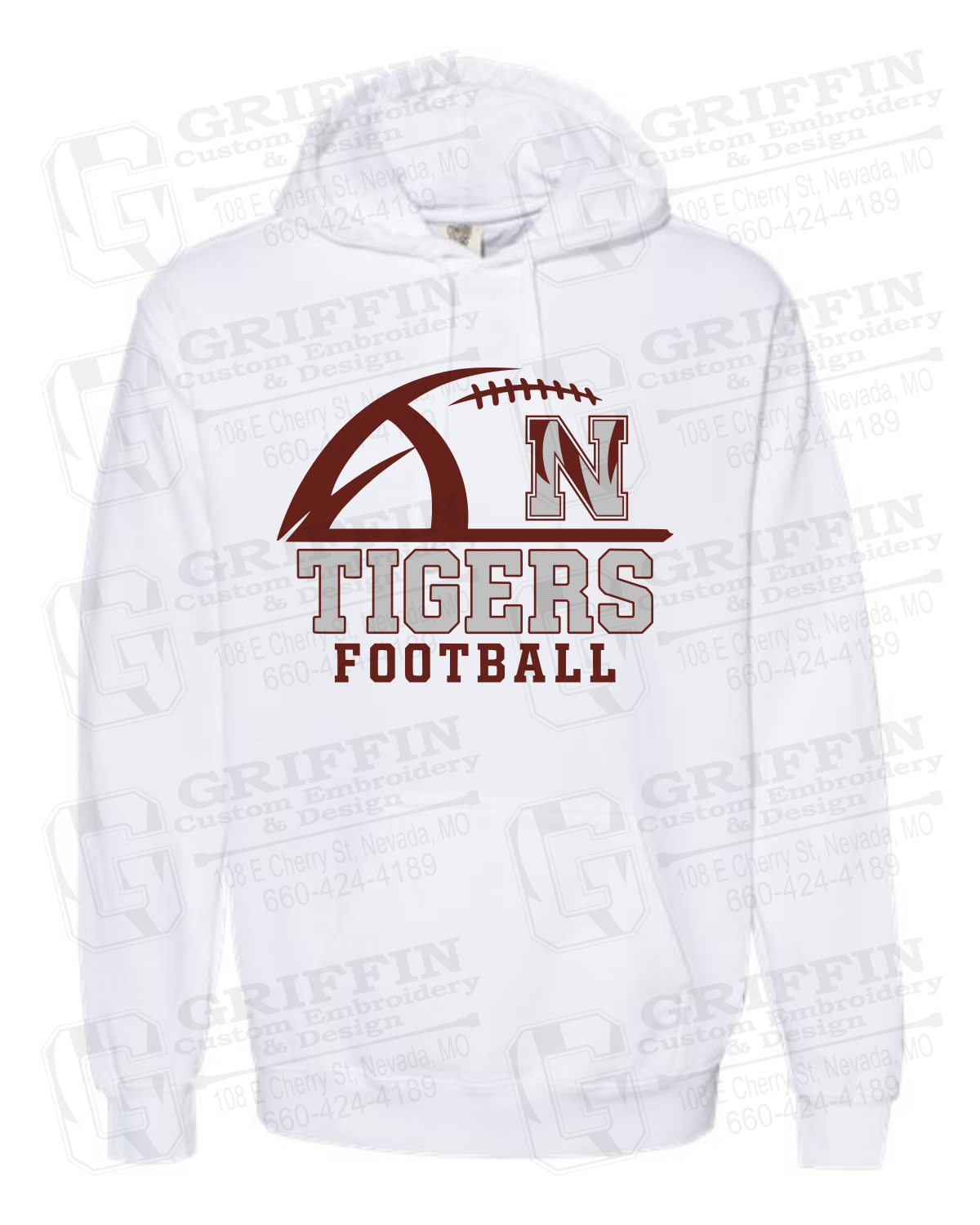 Comfort Colors Hoodie - Football - Nevada Tigers 27-B