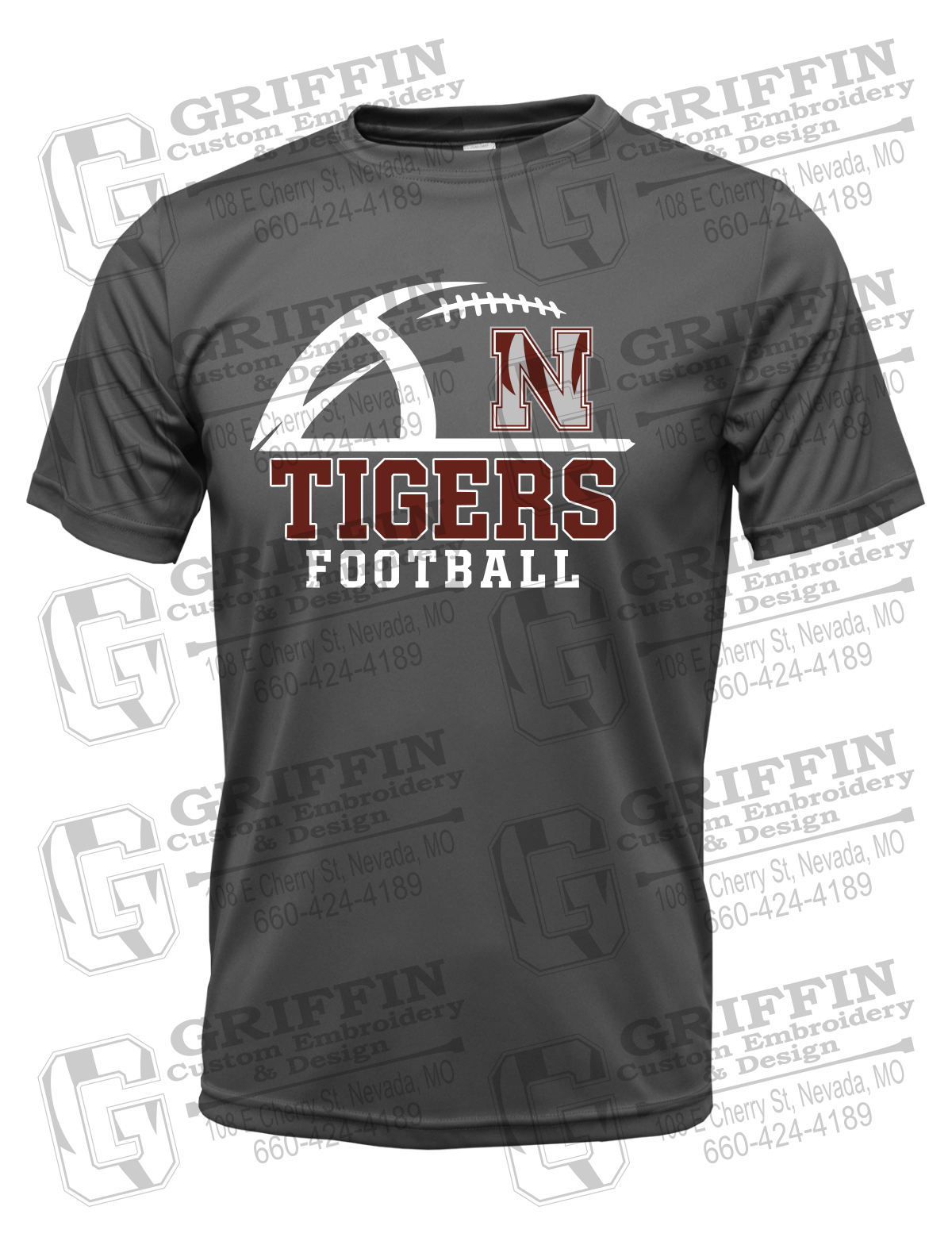 Dry-Fit Short Sleeve T-Shirt - Football - Nevada Tigers 27-B