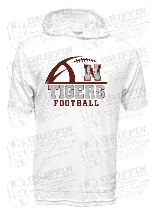 Dry-Fit Short Sleeve T-Shirt Hoodie - Football - Nevada Tigers 27-B