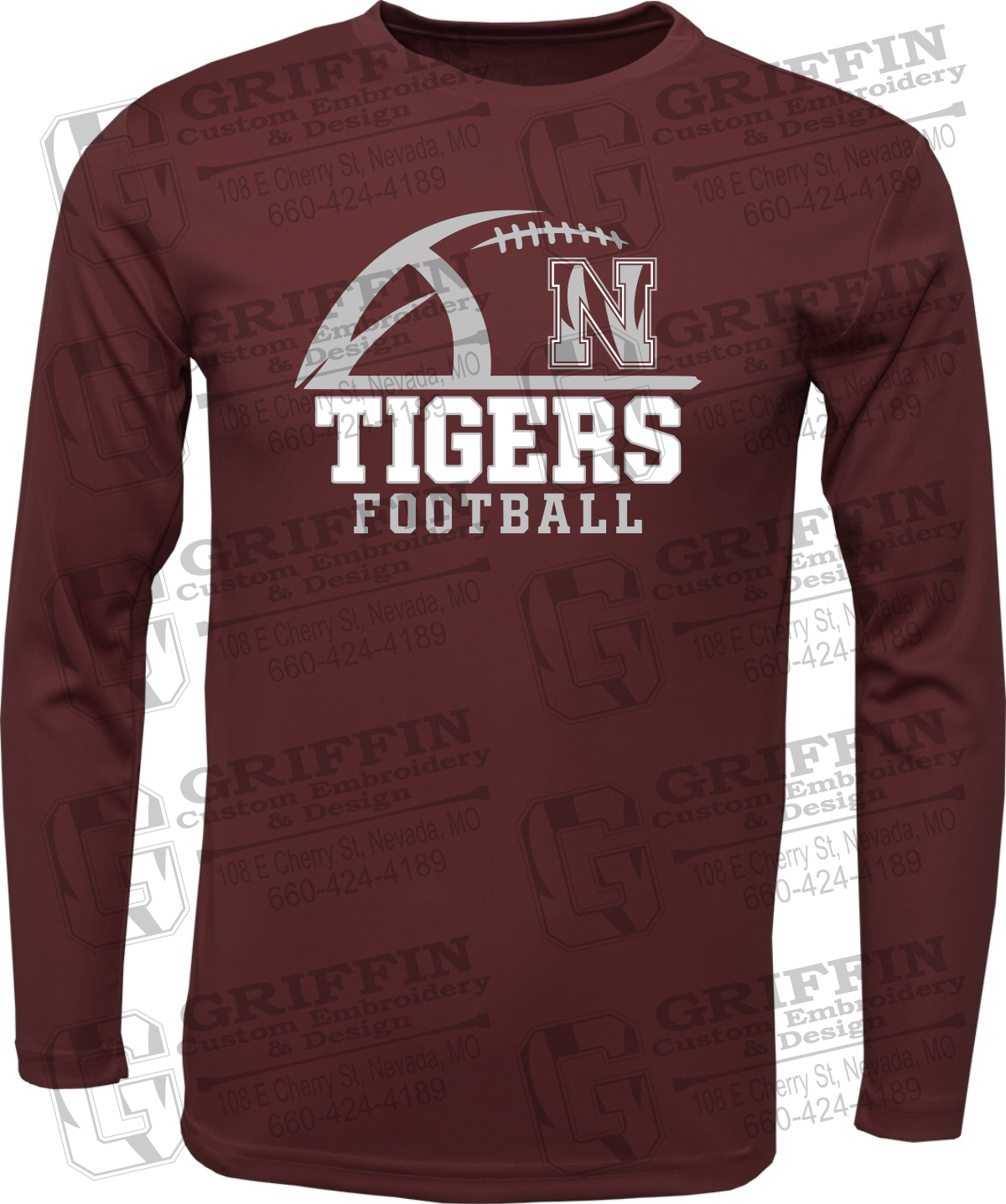 Dry-Fit Long Sleeve T-Shirt - Football - Nevada Tigers 27-B