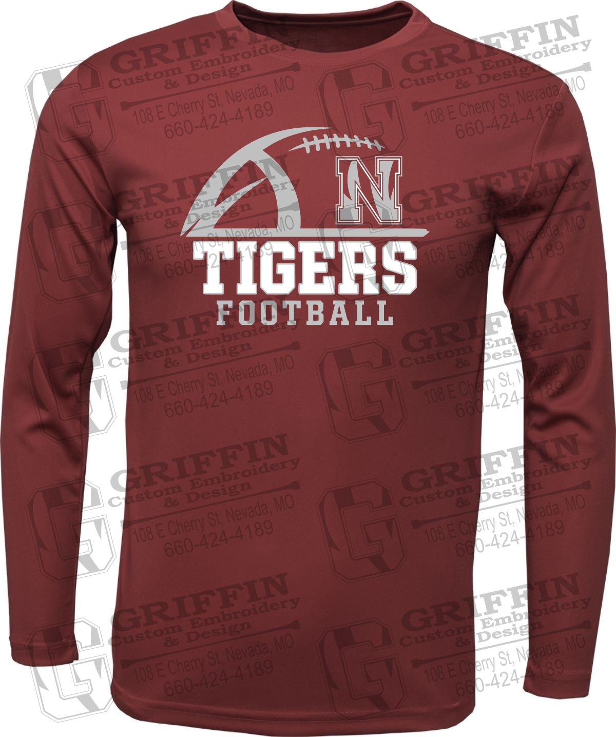 Dry-Fit Long Sleeve T-Shirt - Football - Nevada Tigers 27-B