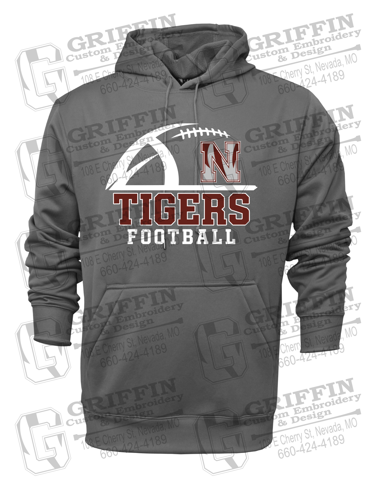 Performance Fleece Hoodie - Football - Nevada Tigers 27-B
