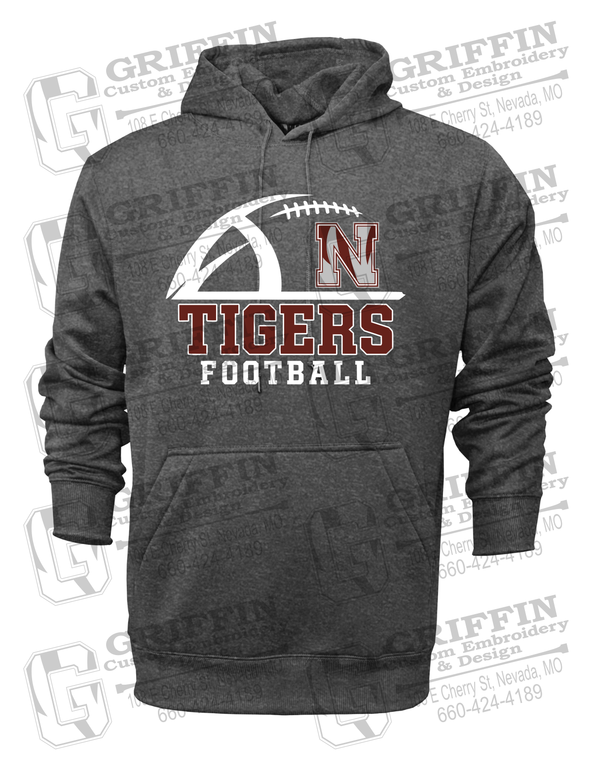 Performance Fleece Hoodie - Football - Nevada Tigers 27-B