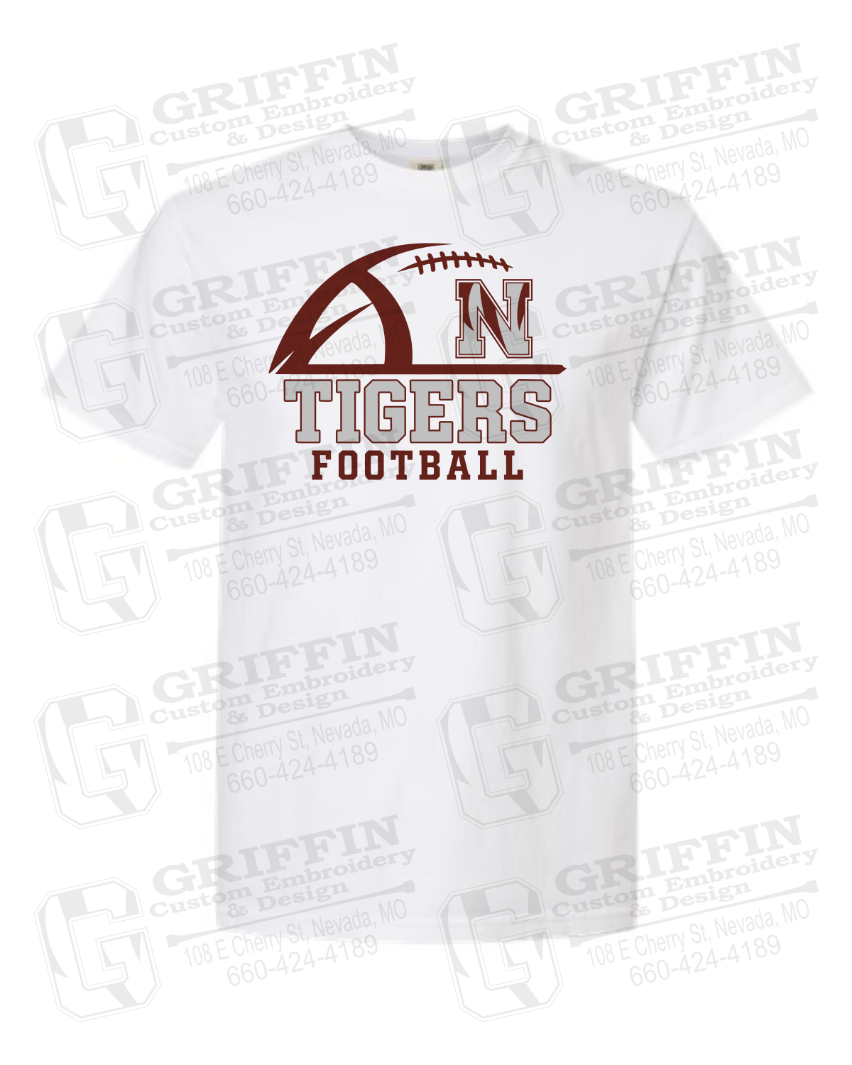 Comfort Colors Short Sleeve T-Shirt - Football - Nevada Tigers 27-B