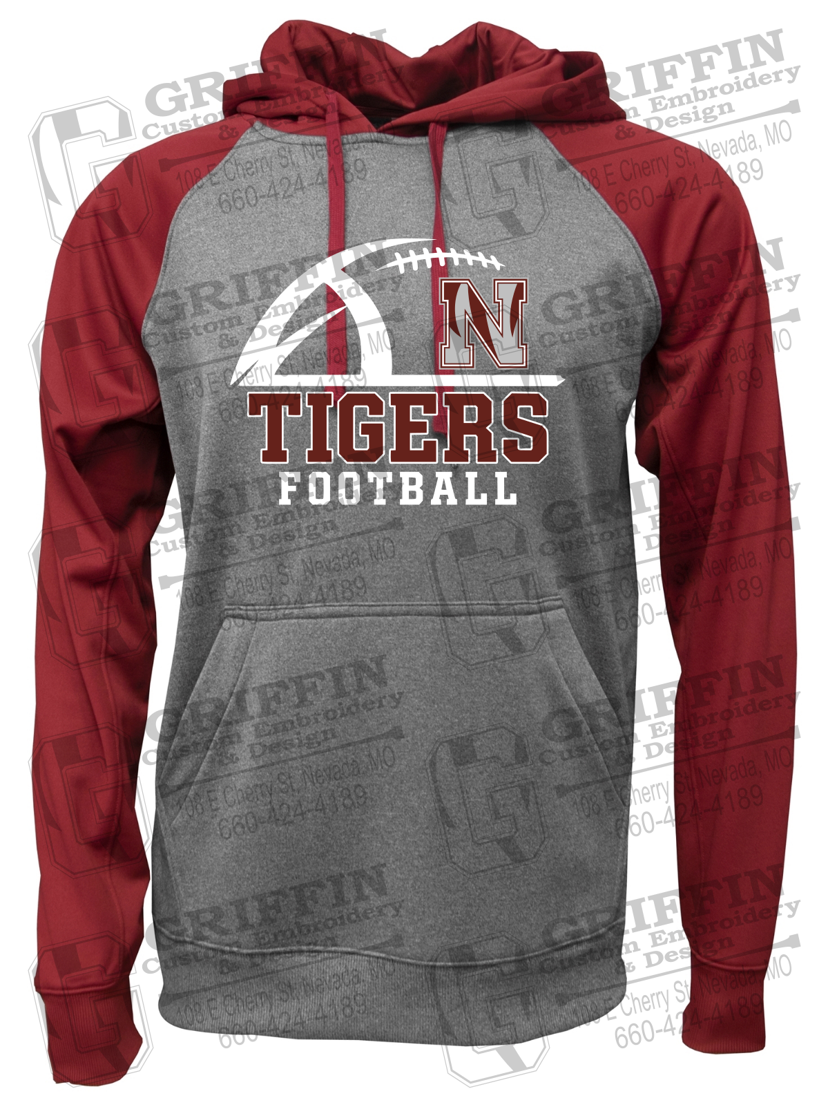 Performance Fleece Raglan Hoodie - Football - Nevada Tigers 27-B