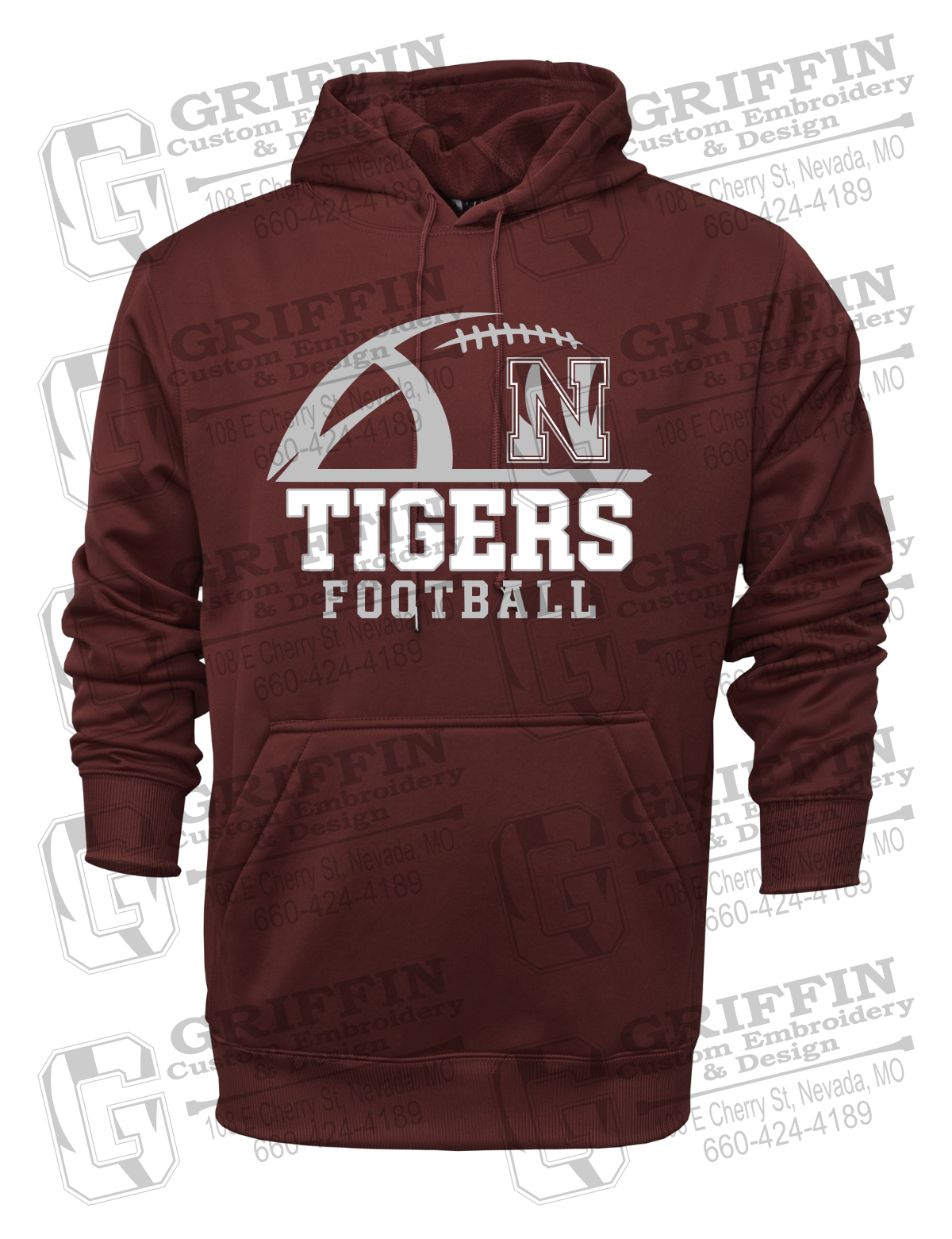 Performance Fleece Hoodie - Football - Nevada Tigers 27-B