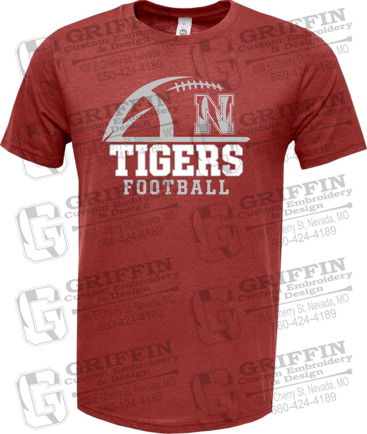 Soft-Tek Short Sleeve T-Shirt - Football - Nevada Tigers 27-B