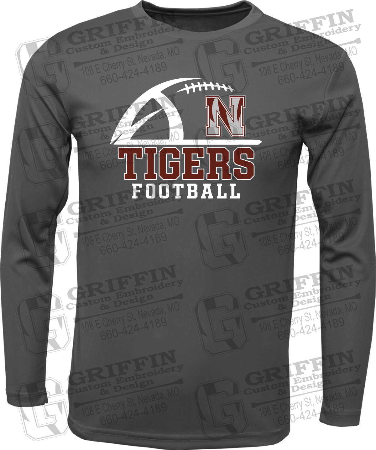 Dry-Fit Long Sleeve T-Shirt - Football - Nevada Tigers 27-B