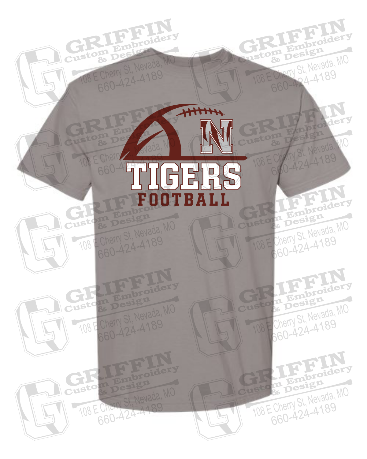 Comfort Colors Short Sleeve T-Shirt - Football - Nevada Tigers 27-B