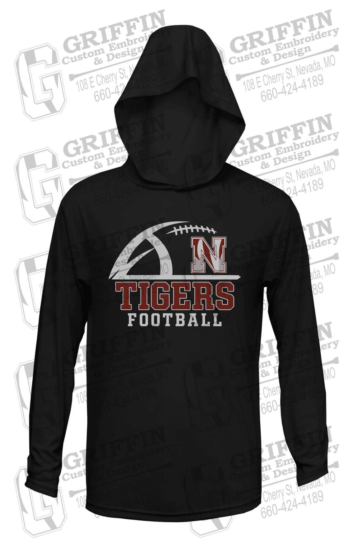 Dry-Fit T-Shirt Hoodie - Football - Nevada Tigers 27-B