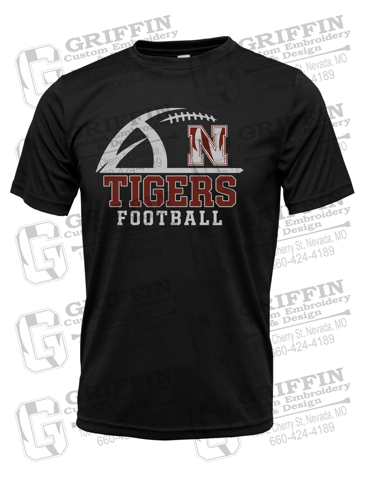 Dry-Fit Short Sleeve T-Shirt - Football - Nevada Tigers 27-B