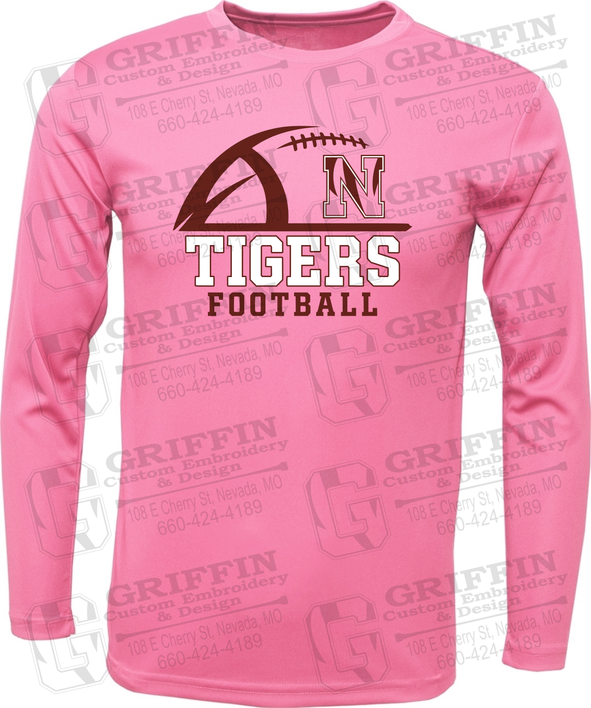 Toddler Dry-Fit Long Sleeve T-Shirt - Football - Nevada Tigers 27-B